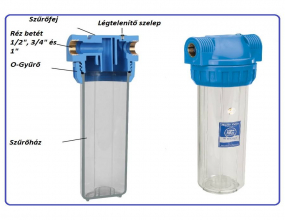 10 Nagy Teljesítményű Háromrészes Vízszűrőház 1/2 Csatlakozóval