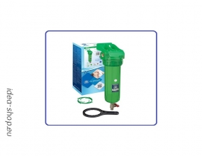 10” /zöld/ vízszűrőház szett falra ülepítő csappal