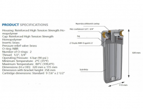Aquafilter Forróvizes 1/2 Csatlakozóval 10 Vízszűrőház szett