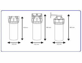 Aquafilter Háromrészes Szűrőház 1 Csatlakozóval 10