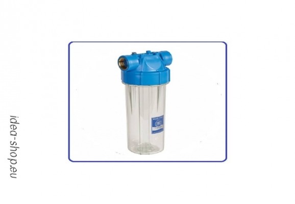 10” nagy teljesítményű beltéri, átlátszó vízszűrőház,